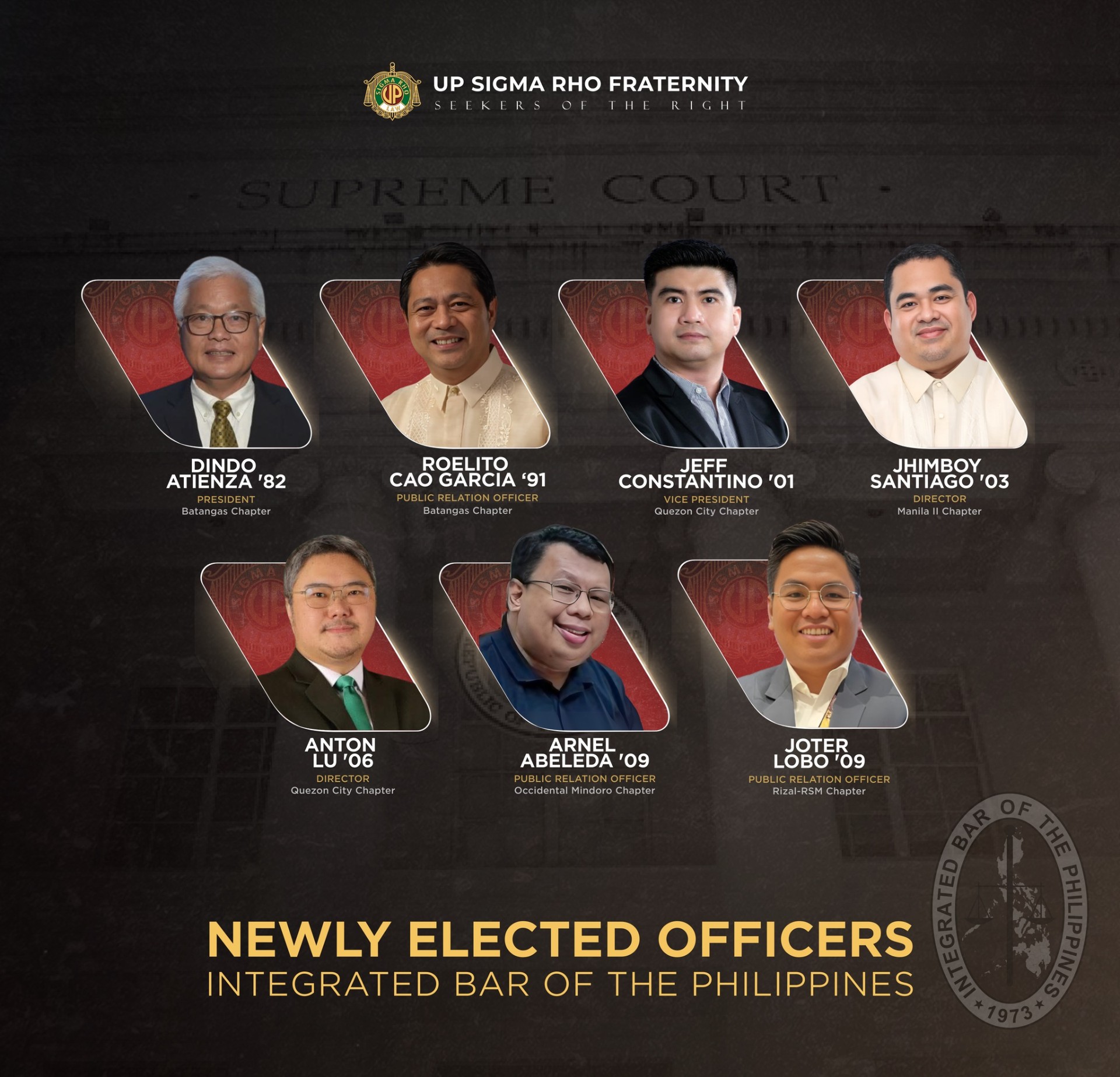 Newly Elected Officers Integrated Bar of the Philippines